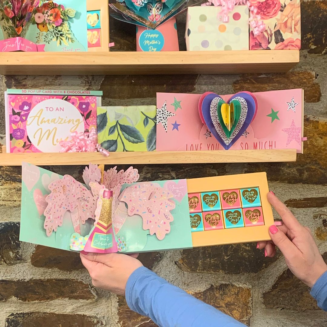 Pop Up Card & Chocolate Gift Box Lovely Bubbly Mum Mother's Day Card & Gift