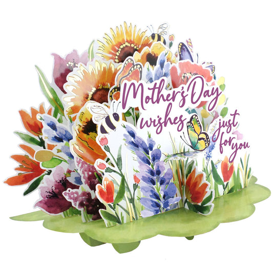 Paper Scapes Mother's Day Card 3D Pop Up Wildflowers Mother's Day Wishes Scene