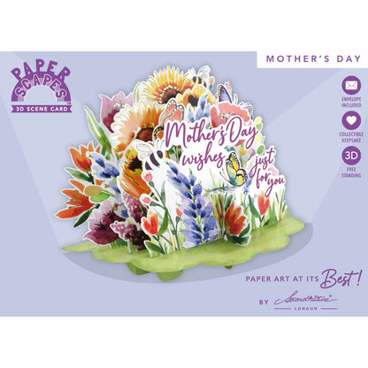 Paper Scapes Mother's Day Card 3D Pop Up Wildflowers Mother's Day Wishes Scene