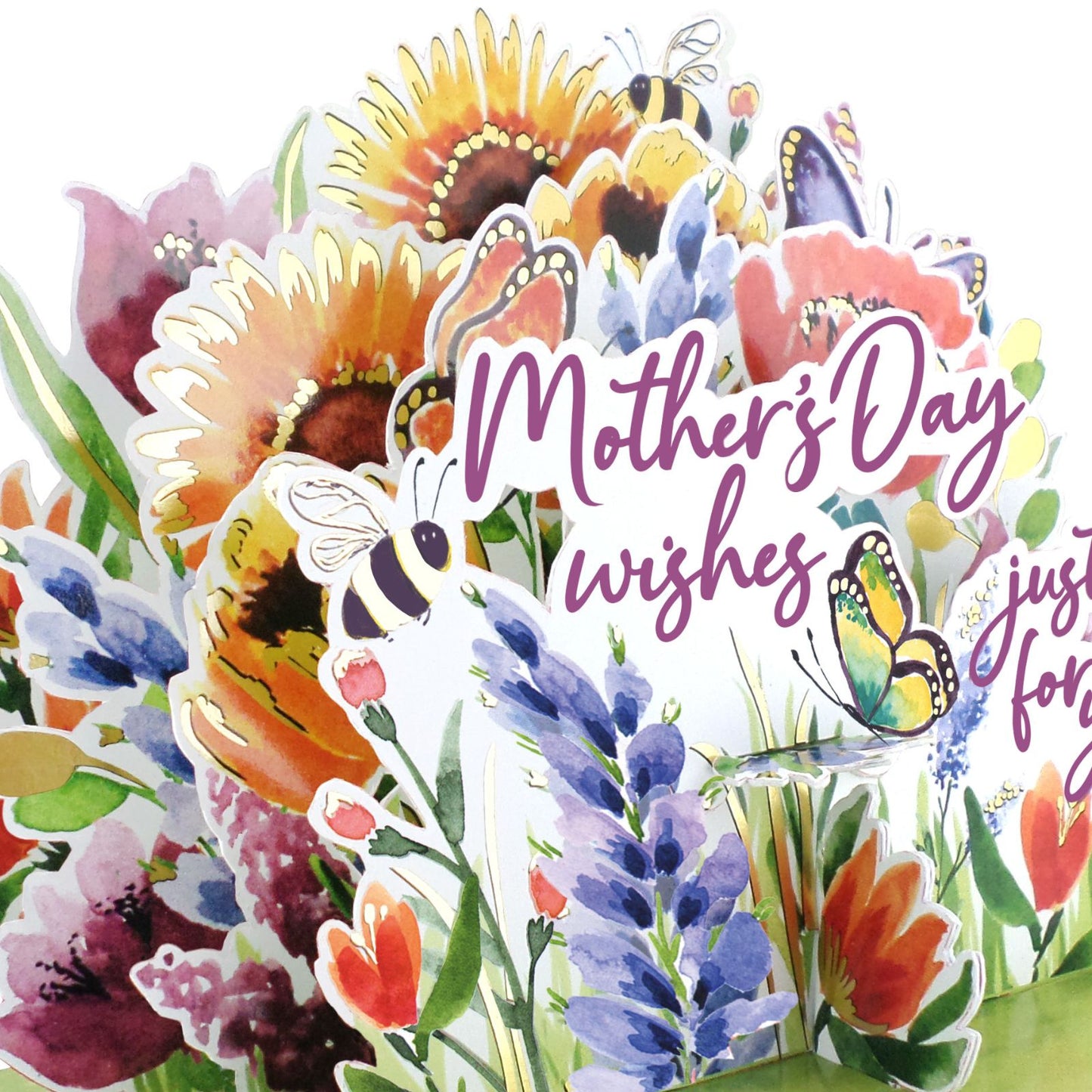 Paper Scapes Mother's Day Card 3D Pop Up Wildflowers Mother's Day Wishes Scene