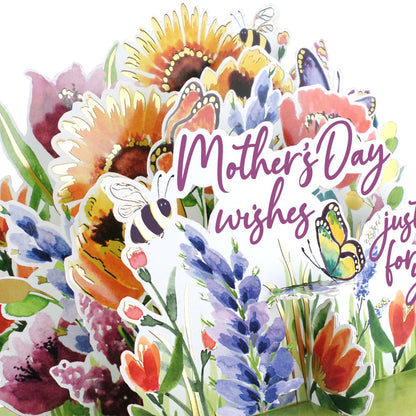 Paper Scapes Mother's Day Card 3D Pop Up Wildflowers Mother's Day Wishes Scene