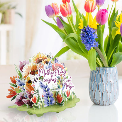 Paper Scapes Mother's Day Card 3D Pop Up Wildflowers Mother's Day Wishes Scene