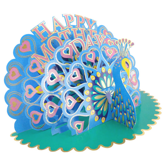 Paper Scapes Mother's Day Card 3D Pop Up Peacock Happy Mother's Day Scene