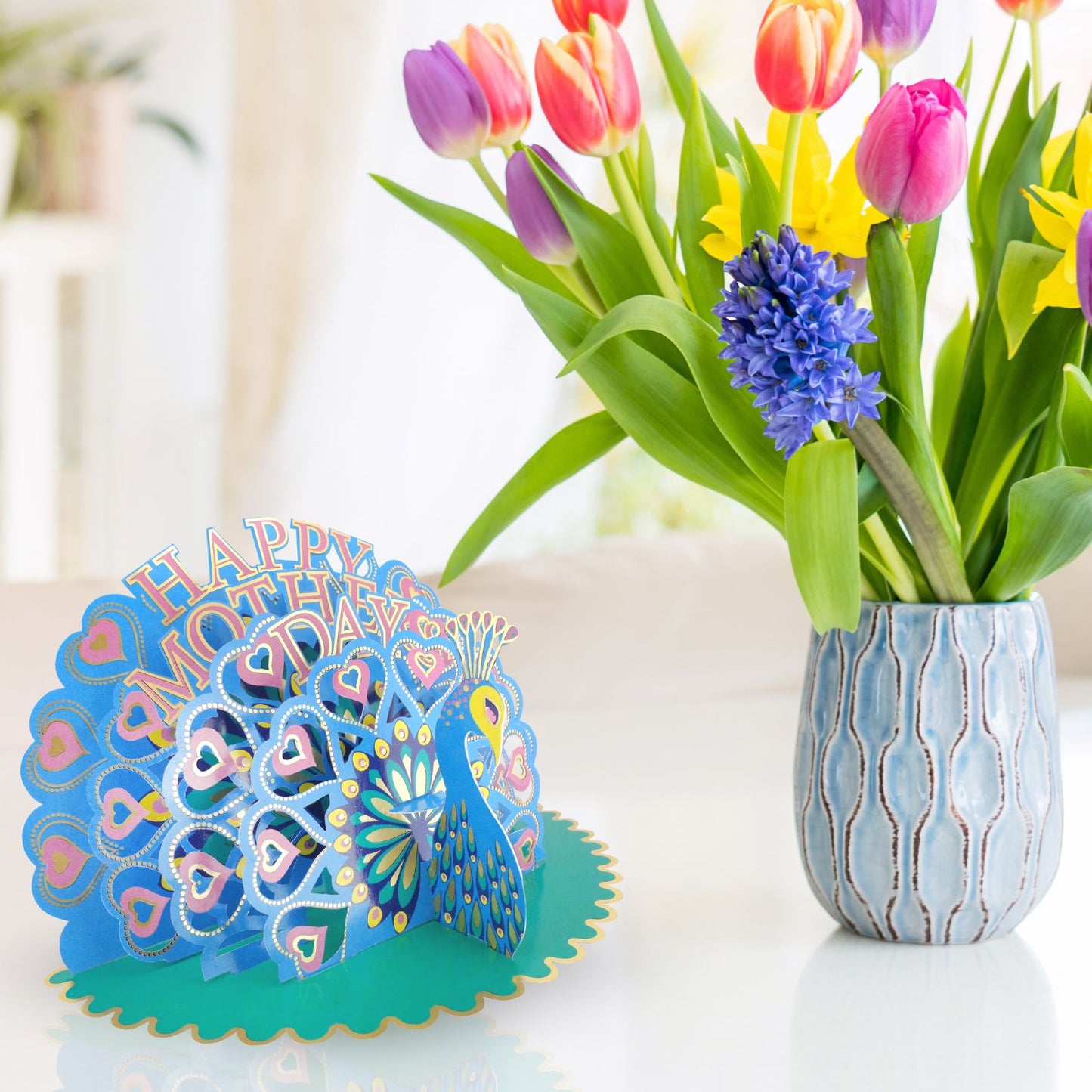 Paper Scapes Mother's Day Card 3D Pop Up Peacock Happy Mother's Day Scene