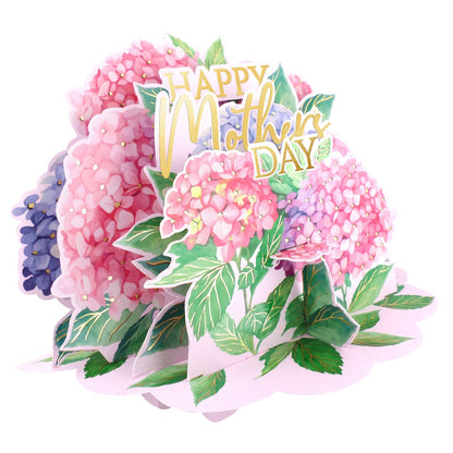 Paper Scapes Mother's Day Card 3D Pop Up Hydrangeas Happy Mother's Day Scene