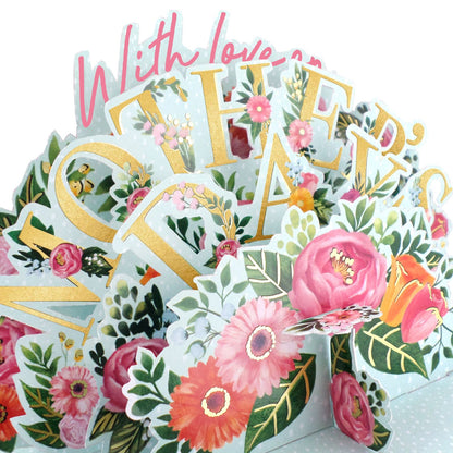 Paper Scapes Mother's Day Card 3D Pop Up Floral With Love On Mother's Day Scene