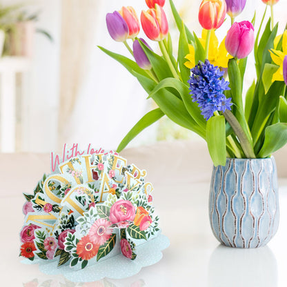 Paper Scapes Mother's Day Card 3D Pop Up Floral With Love On Mother's Day Scene