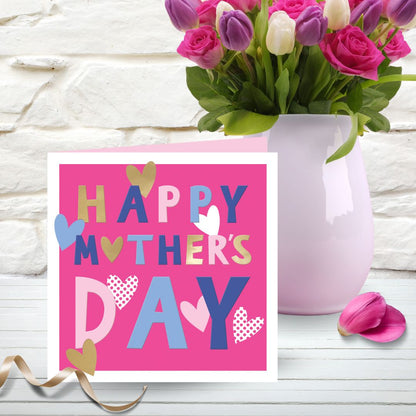 Wildflower Happy Mother's Day Love Heart Design Contemporary Mother's Day Card