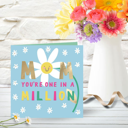 Wildflower Mum You're One In A Million Cute Daisy Contemporary Mother's Day Card