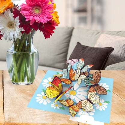 Origamo Pop-Up Greeting Card Butterflies Handmade Fold-Out 3D Any Occasion Cards