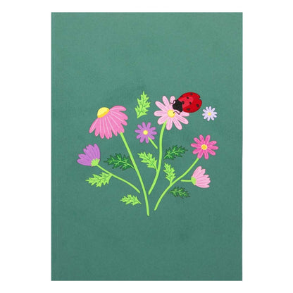 Origamo Pop-Up Greeting Card Wildflowers Handmade Fold-Out 3D Any Occasion Cards