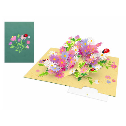 Origamo Pop-Up Greeting Card Wildflowers Handmade Fold-Out 3D Any Occasion Cards