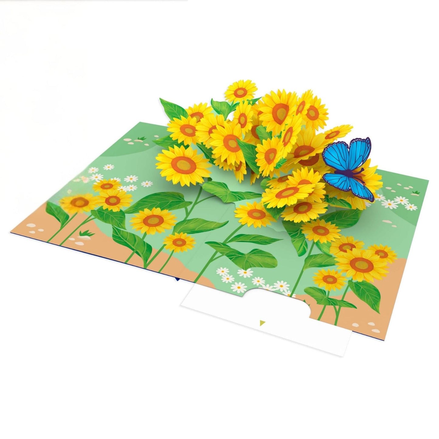 Origamo Pop-Up Greeting Card Sunflowers Handmade Fold-Out 3D Any Occasion Cards