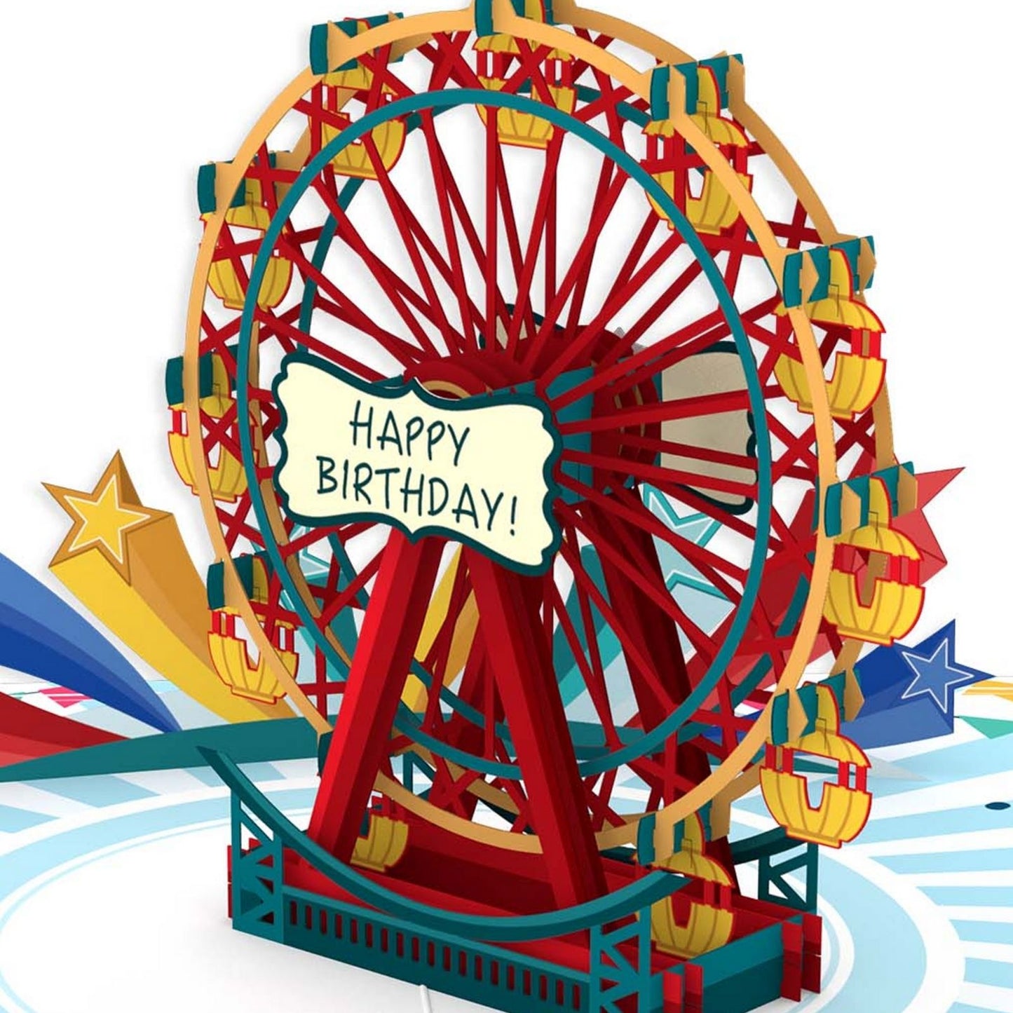 Origamo Pop-Up Birthday Greeting Card Ferris Wheel Handmade Fold-Out 3D Cards