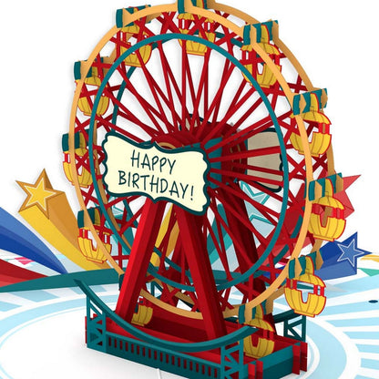 Origamo Pop-Up Birthday Greeting Card Ferris Wheel Handmade Fold-Out 3D Cards