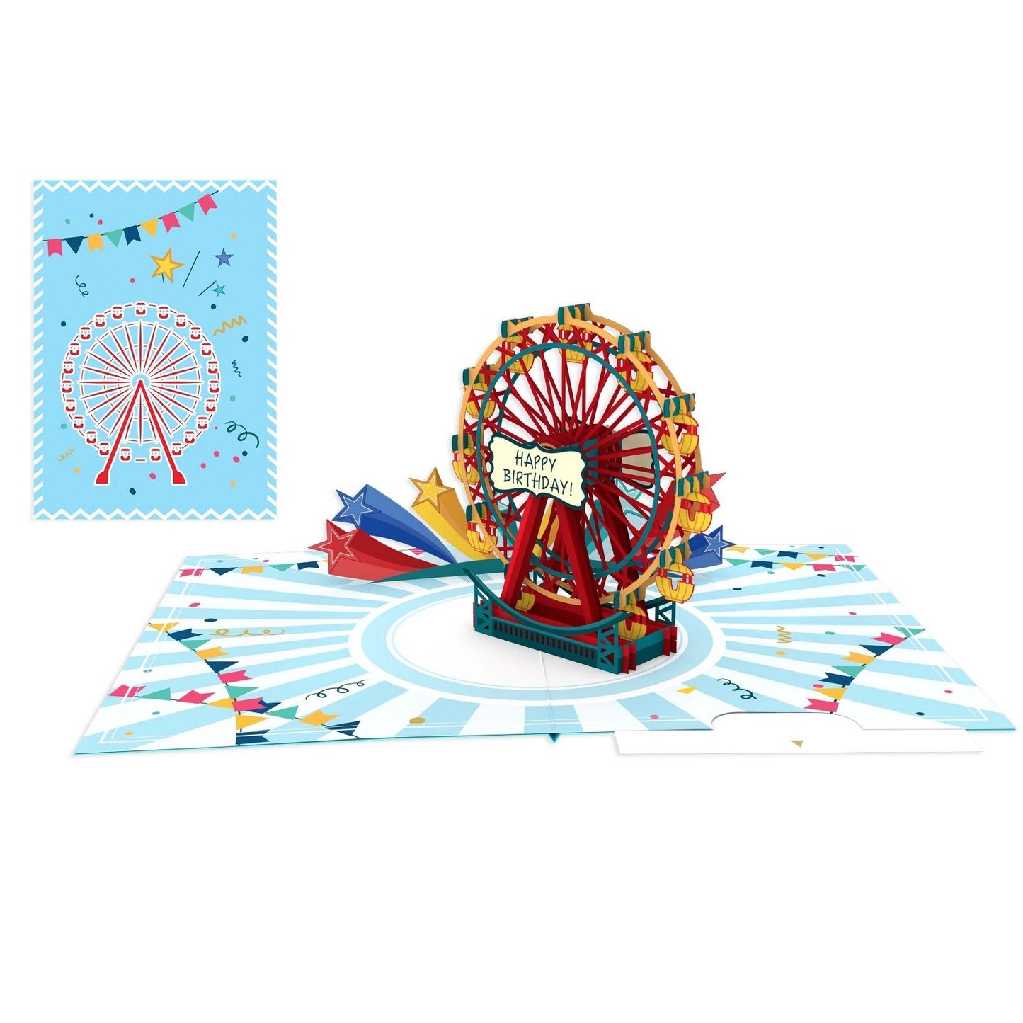 Origamo Pop-Up Birthday Greeting Card Ferris Wheel Handmade Fold-Out 3D Cards