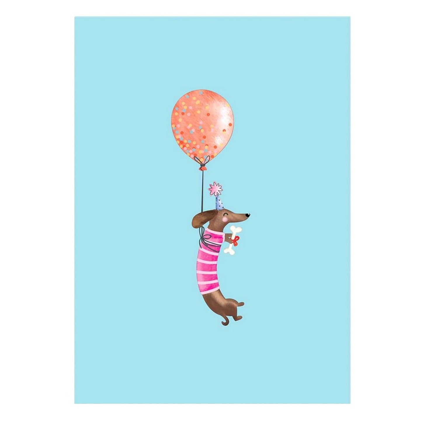 Origamo Pop-Up Brithday Card Sausage Dog Balloons Handmade Fold-Out 3D Cards