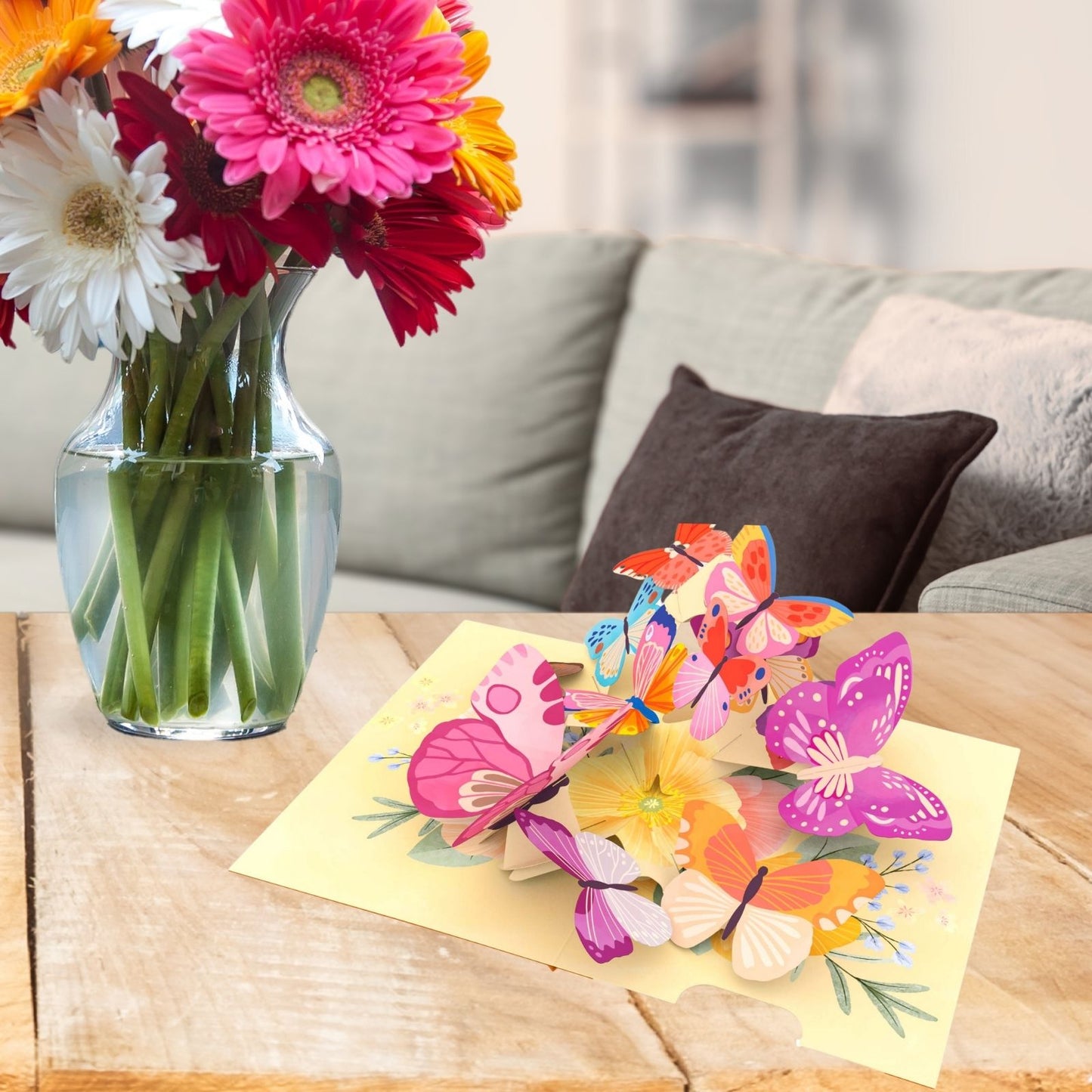 Origamo Pop-Up Greeting Card Butterflies Handmade Fold-Out 3D Celebration Cards