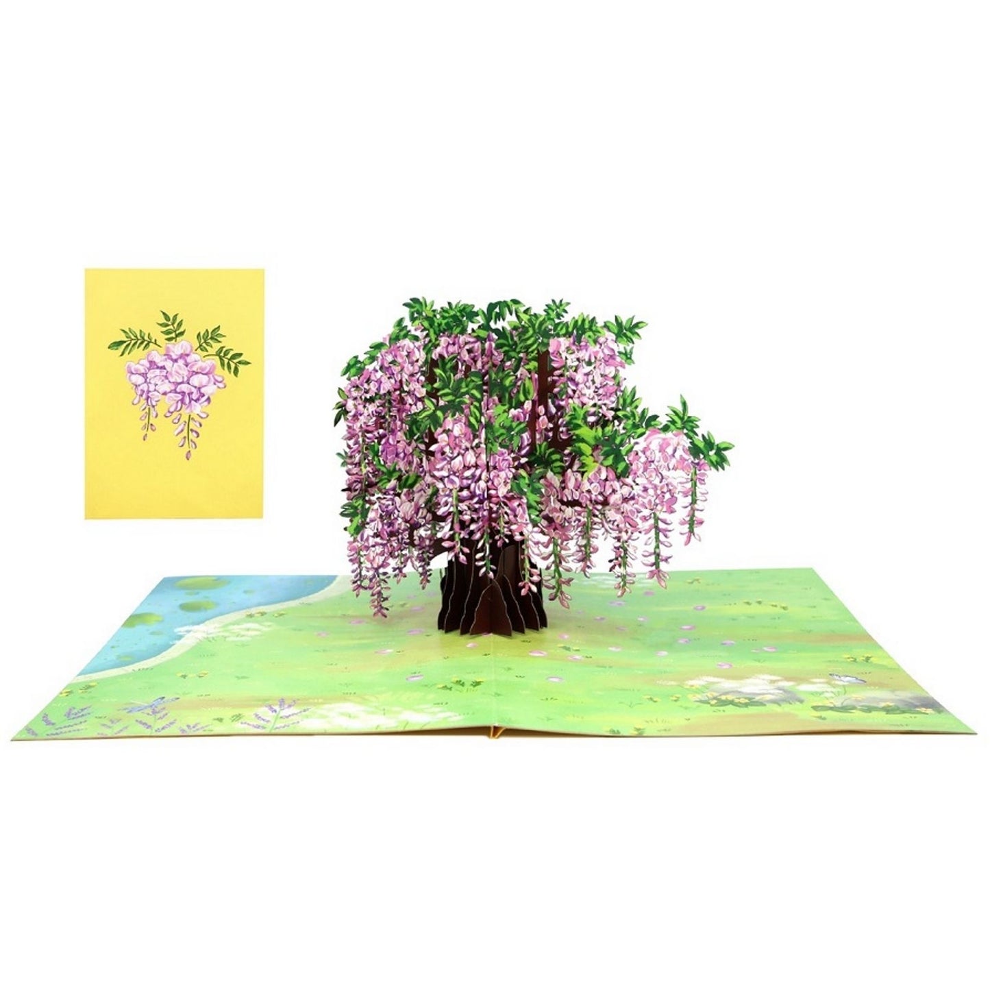 Origamo Pop-Up Greeting Card Wisteria Handmade Fold-Out 3D Any Occasion Cards