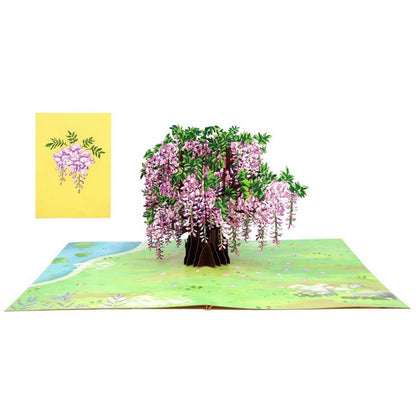 Origamo Pop-Up Greeting Card Wisteria Handmade Fold-Out 3D Any Occasion Cards