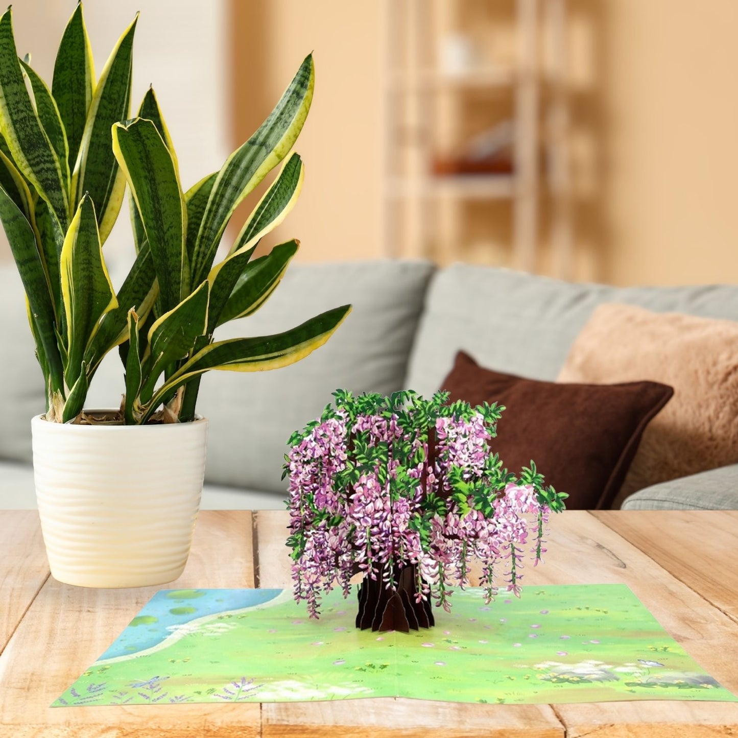 Origamo Pop-Up Greeting Card Wisteria Handmade Fold-Out 3D Any Occasion Cards