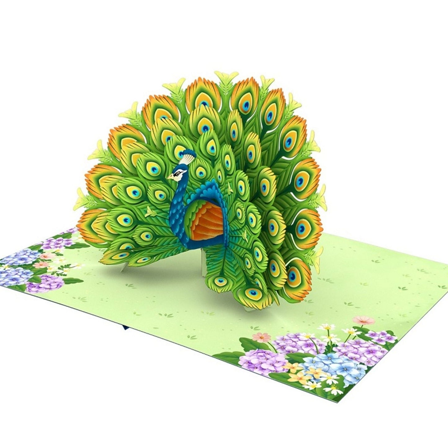 Origamo Pop-Up Greeting Card Peacock Handmade Fold-Out 3D Any Occasion Cards