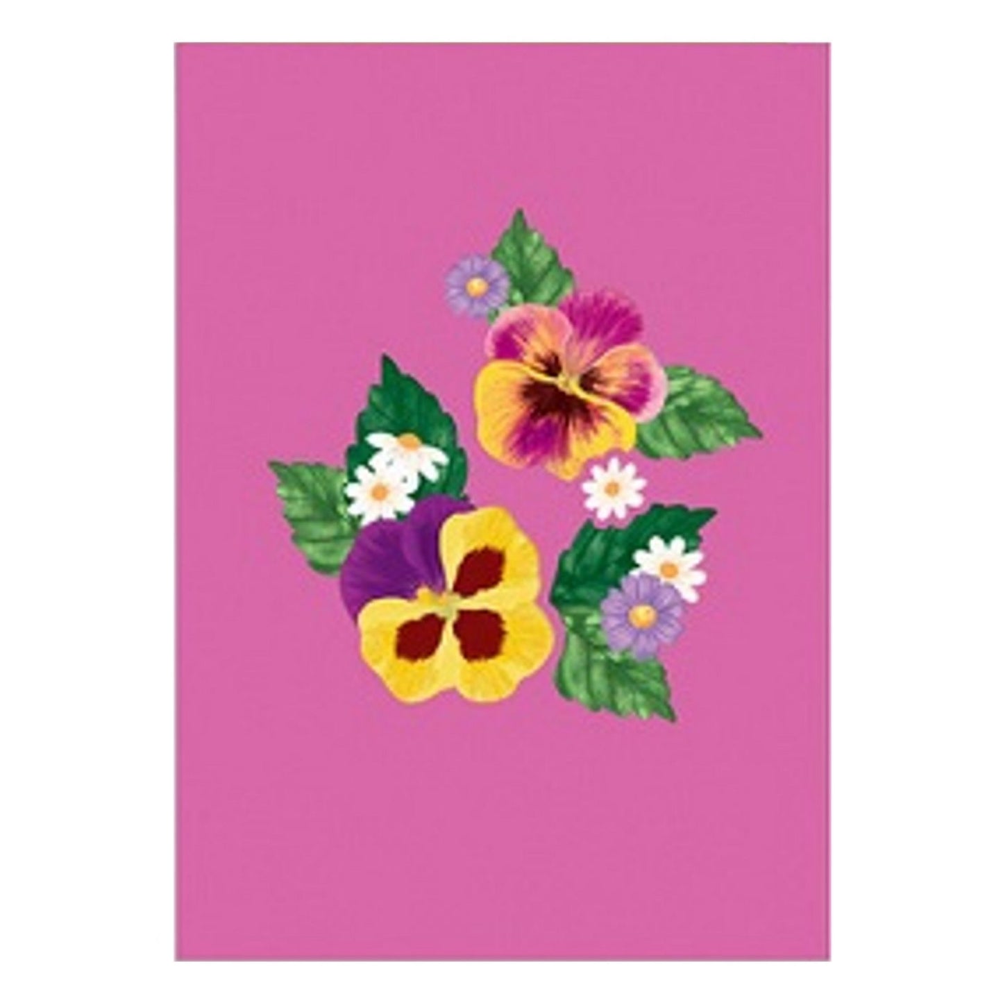 Origamo Pop-Up Greeting Card Pansies Handmade Fold-Out 3D Any Occasion Cards