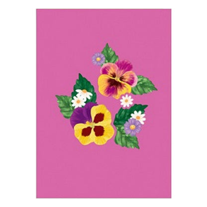 Origamo Pop-Up Greeting Card Pansies Handmade Fold-Out 3D Any Occasion Cards