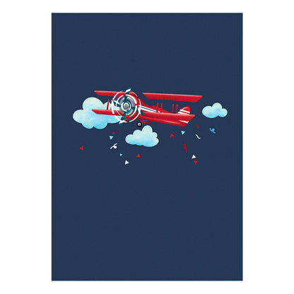 Origamo Pop-Up Greeting Card Airplane Handmade Fold-Out 3D Any Occasion Cards