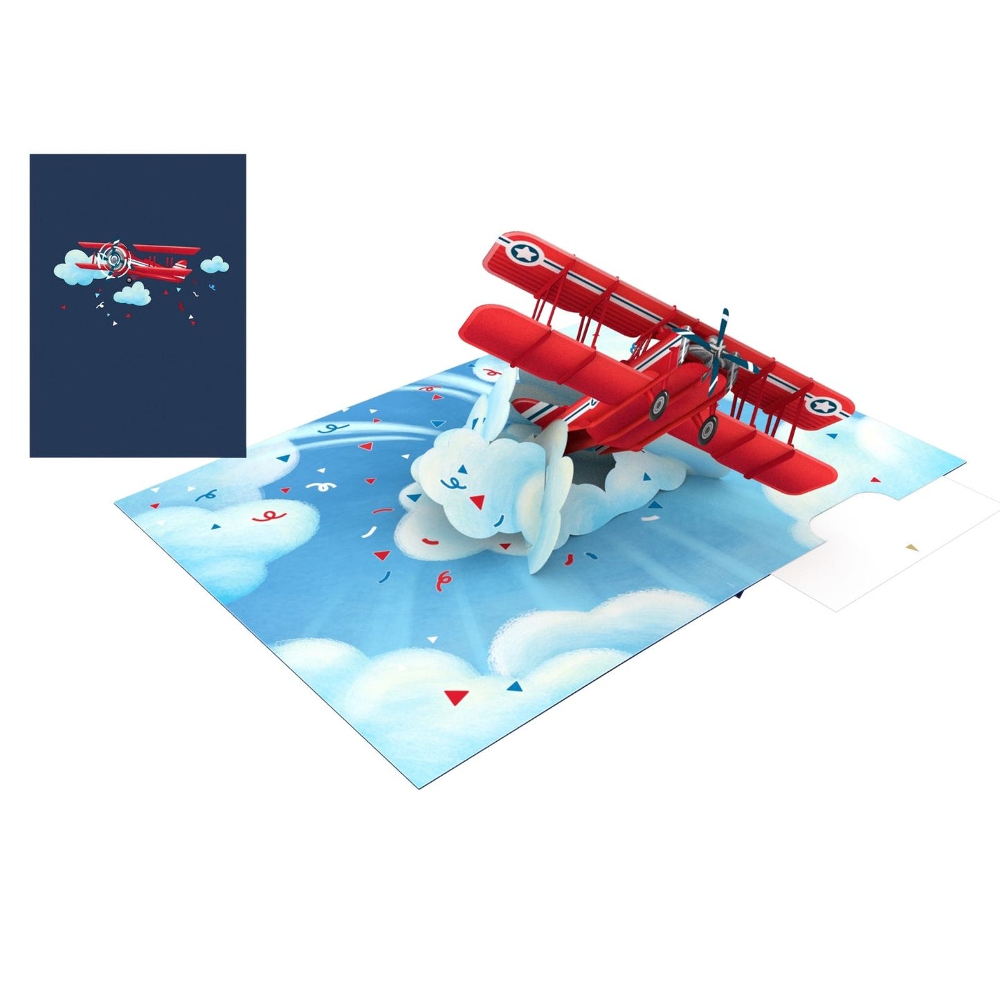 Origamo Pop-Up Greeting Card Airplane Handmade Fold-Out 3D Any Occasion Cards