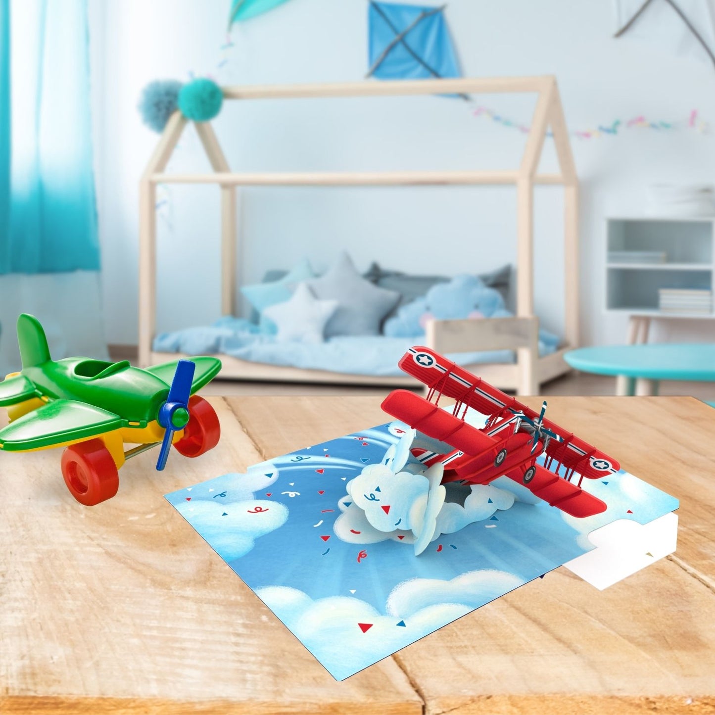 Origamo Pop-Up Greeting Card Airplane Handmade Fold-Out 3D Any Occasion Cards