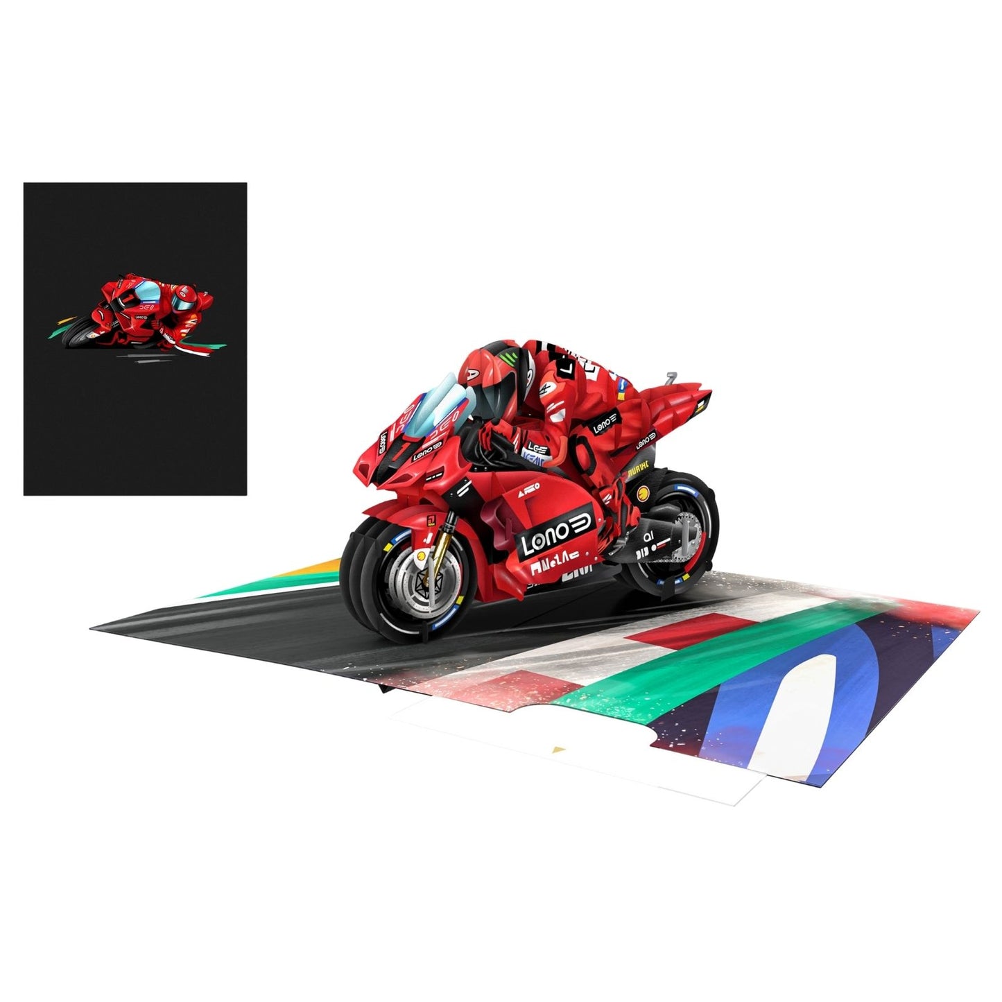 Origamo Pop-Up Greeting Card Motorbike Handmade Fold-Out 3D Any Occasion Cards