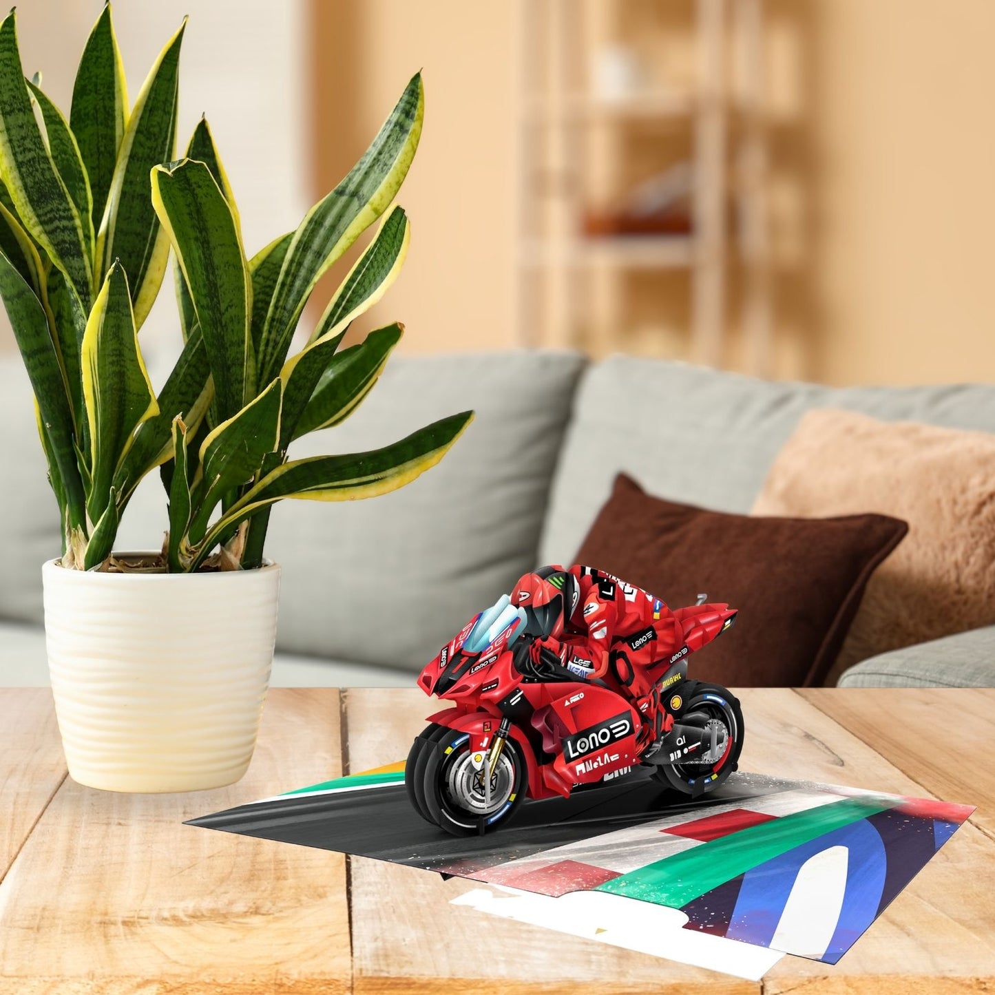 Origamo Pop-Up Greeting Card Motorbike Handmade Fold-Out 3D Any Occasion Cards