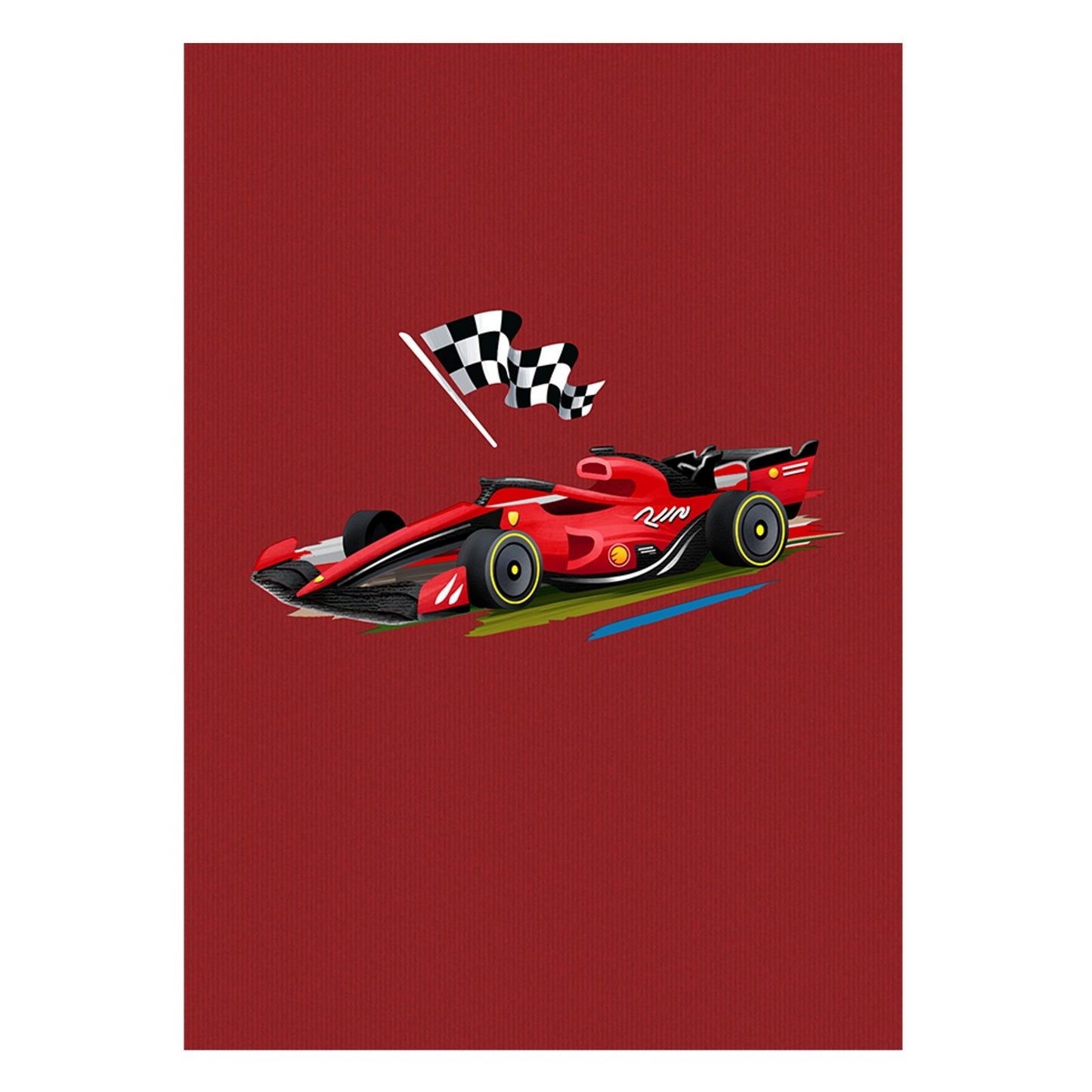 Origamo Pop-Up Greeting Card Racing Car Handmade Fold-Out 3D Any Occasion Cards