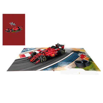 Origamo Pop-Up Greeting Card Racing Car Handmade Fold-Out 3D Any Occasion Cards