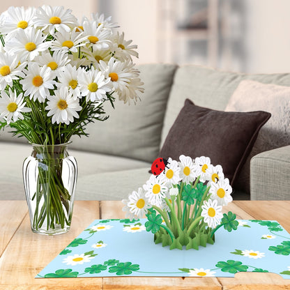 Origamo Pop-Up Greeting Card Daisy Bloom Handmade Fold-Out 3D Any Occasion Cards