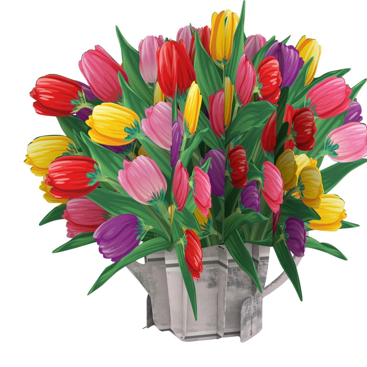 Origamo Pop-Up Greeting Card Tulip Bloom Handmade Fold-Out 3D Any Occasion Cards