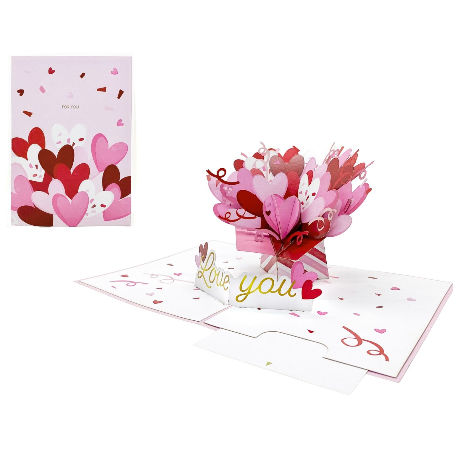 Origamo Pop-Up Greeting Card Love You Handmade Fold-Out 3D Any Occasion Cards