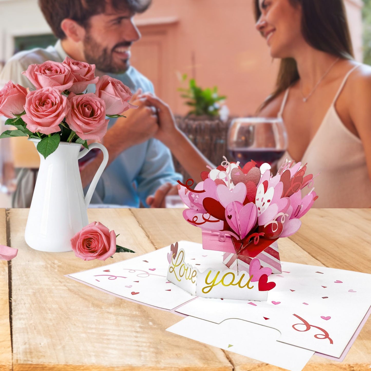 Origamo Pop-Up Greeting Card Love You Handmade Fold-Out 3D Any Occasion Cards