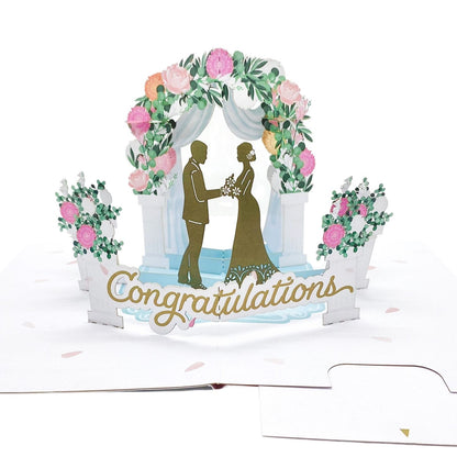 Origamo Pop-Up Wedding Card Congratulations Arch Handmade Fold-Out 3D Cards
