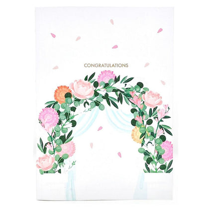 Origamo Pop-Up Wedding Card Congratulations Arch Handmade Fold-Out 3D Cards