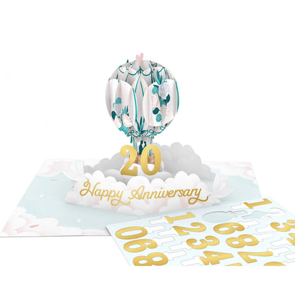 Origamo Pop-Up Anniversary Card & Numbers To Insert Handmade Fold-Out 3D Cards
