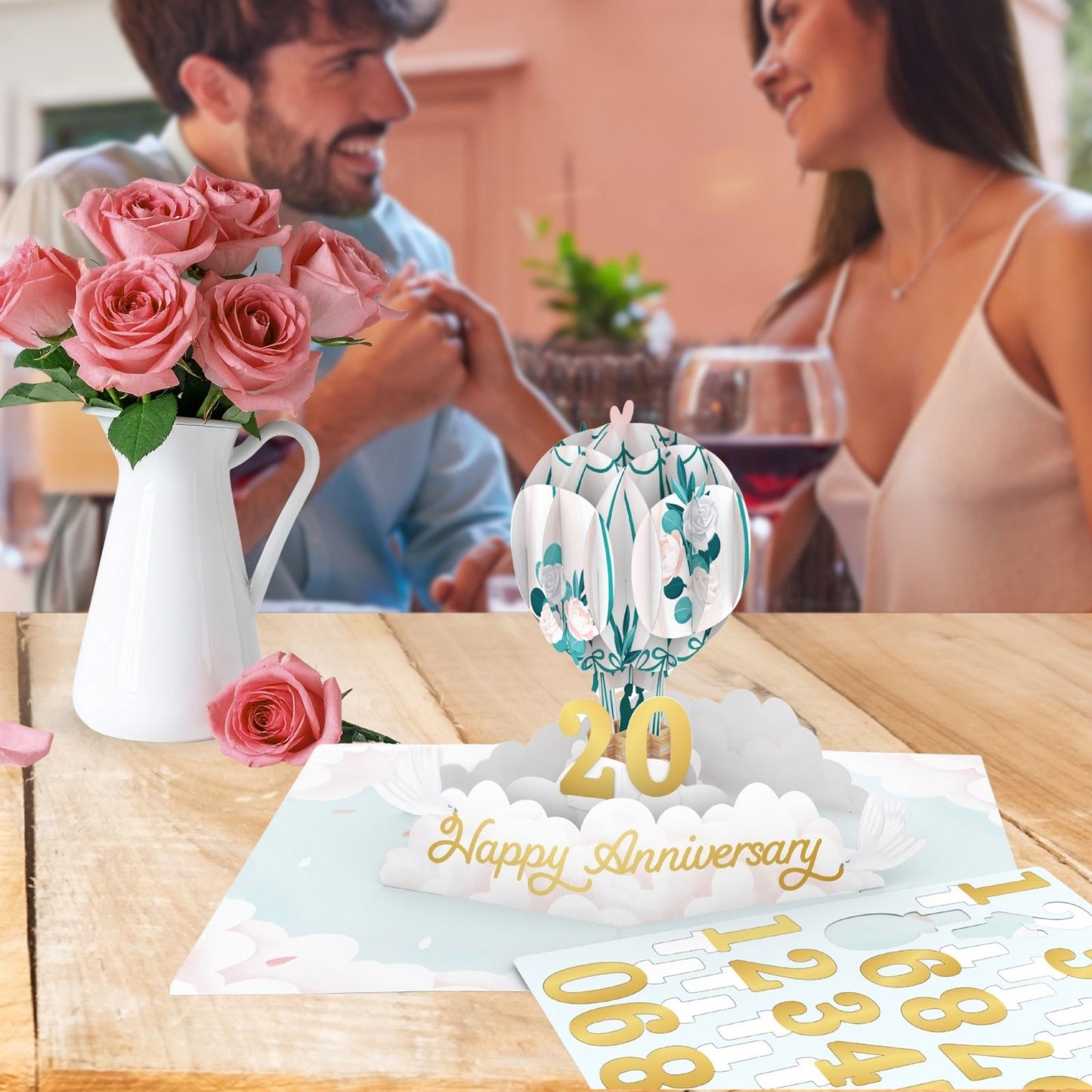 Origamo Pop-Up Anniversary Card & Numbers To Insert Handmade Fold-Out 3D Cards