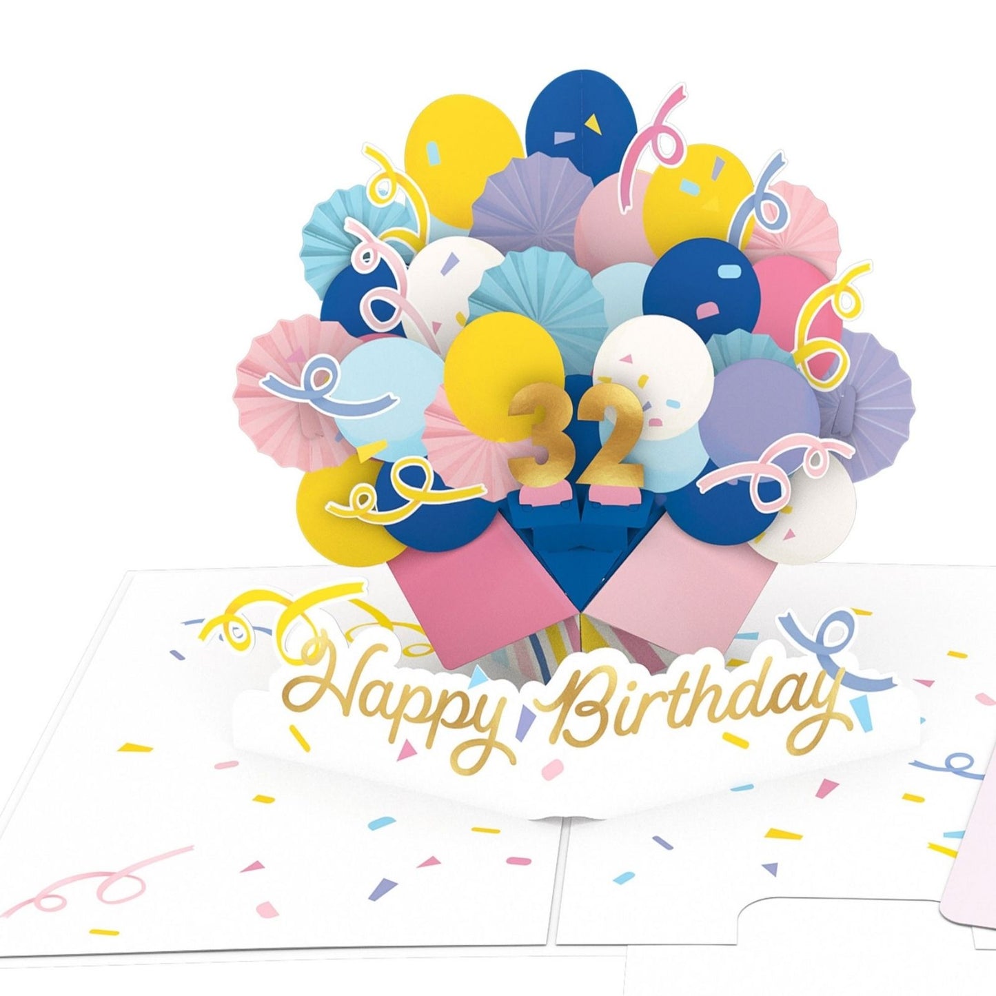 Origamo Pop-Up Birthday Card Pink With Numbers Any Age Handmade Fold-Out Cards