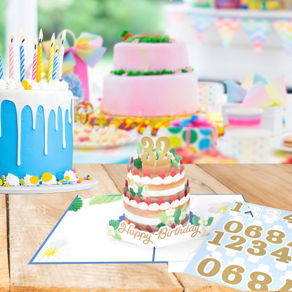 Origamo Pop-Up Birthday Card Cake With Numbers Any Age Handmade Fold-Out Cards