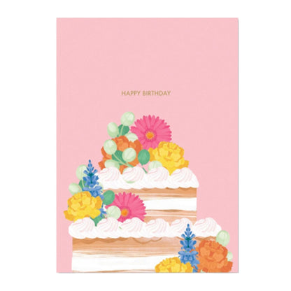 Origamo Pop-Up Birthday Card Floral Cake With Numbers Any Age Handmade Fold-Out