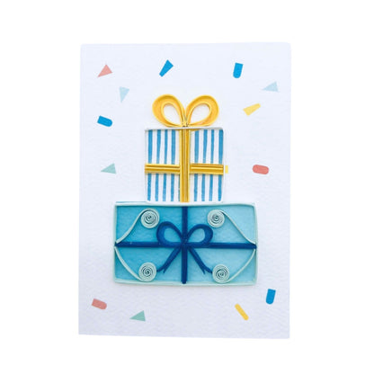 Origamo Wrapped Birthday Gifts Mini Quilled Handmade Greeting Card For Him