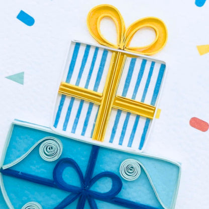 Origamo Wrapped Birthday Gifts Mini Quilled Handmade Greeting Card For Him