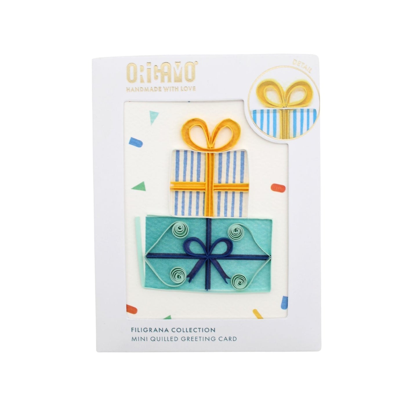 Origamo Wrapped Birthday Gifts Mini Quilled Handmade Greeting Card For Him