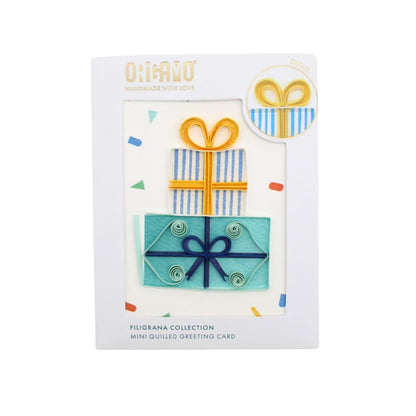 Origamo Wrapped Birthday Gifts Mini Quilled Handmade Greeting Card For Him